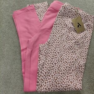 Lot Of 2 Girls Pink Geometric Leggings Size LARGE 10 Activewear NEW